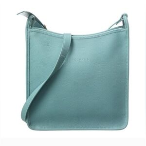 LongchampLe Foulonné Small Zip Leather Crossbody Eucalyptus